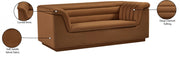 Cascade 72" Velvet Upholstered Fabric Upholstered Loveseat in Saddle - 192Saddle-L