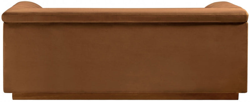 Cascade 72" Velvet Upholstered Fabric Upholstered Loveseat in Saddle - 192Saddle-L