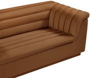 Cascade 72" Velvet Upholstered Fabric Upholstered Loveseat in Saddle - 192Saddle-L