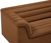 Cascade 72" Velvet Upholstered Fabric Upholstered Loveseat in Saddle - 192Saddle-L