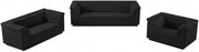 Cascade 94" Velvet Upholstered Fabric Upholstered Sofa in Black - 192Black-S