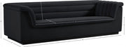 Cascade 94" Velvet Upholstered Fabric Upholstered Sofa in Black - 192Black-S