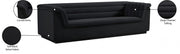 Cascade 94" Velvet Upholstered Fabric Upholstered Sofa in Black - 192Black-S