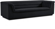 Cascade 94" Velvet Upholstered Fabric Upholstered Sofa in Black - 192Black-S