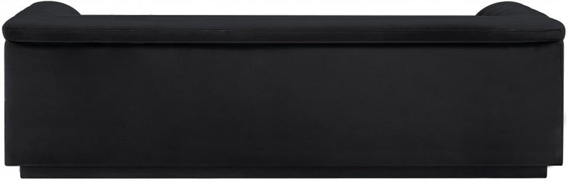 Cascade 94" Velvet Upholstered Fabric Upholstered Sofa in Black - 192Black-S