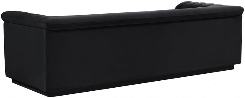 Cascade 94" Velvet Upholstered Fabric Upholstered Sofa in Black - 192Black-S