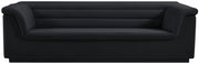 Cascade 94" Velvet Upholstered Fabric Upholstered Sofa in Black - 192Black-S