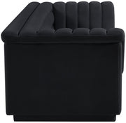 Cascade 94" Velvet Upholstered Fabric Upholstered Sofa in Black - 192Black-S