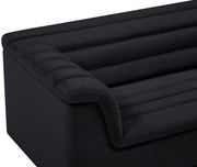 Cascade 94" Velvet Upholstered Fabric Upholstered Sofa in Black - 192Black-S