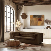 Cascade 94" Velvet Upholstered Fabric Upholstered Sofa in Brown - 192Brown-S