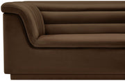 Cascade 94" Velvet Upholstered Fabric Upholstered Sofa in Brown - 192Brown-S