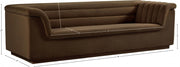 Cascade 94" Velvet Upholstered Fabric Upholstered Sofa in Brown - 192Brown-S