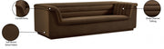 Cascade 94" Velvet Upholstered Fabric Upholstered Sofa in Brown - 192Brown-S