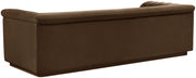 Cascade 94" Velvet Upholstered Fabric Upholstered Sofa in Brown - 192Brown-S