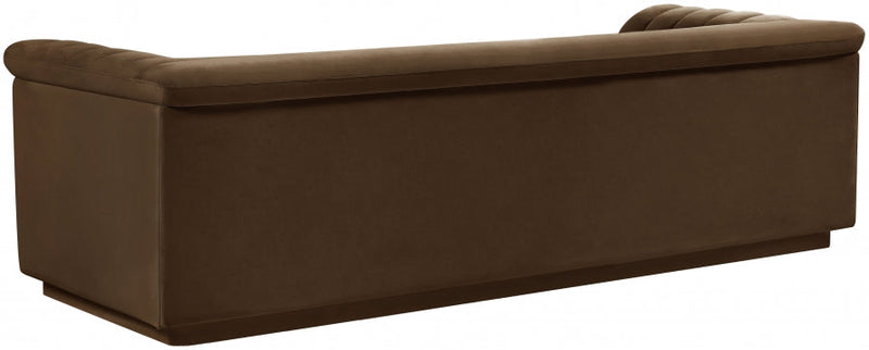 Cascade 94" Velvet Upholstered Fabric Upholstered Sofa in Brown - 192Brown-S
