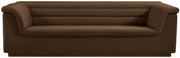 Cascade 94" Velvet Upholstered Fabric Upholstered Sofa in Brown - 192Brown-S