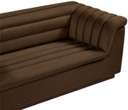 Cascade 94" Velvet Upholstered Fabric Upholstered Sofa in Brown - 192Brown-S