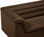 Cascade 94" Velvet Upholstered Fabric Upholstered Sofa in Brown - 192Brown-S