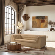 Cascade 94" Velvet Upholstered Fabric Upholstered Sofa in Camel - 192Camel-S