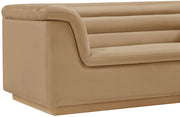 Cascade 94" Velvet Upholstered Fabric Upholstered Sofa in Camel - 192Camel-S