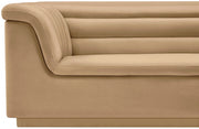 Cascade 94" Velvet Upholstered Fabric Upholstered Sofa in Camel - 192Camel-S