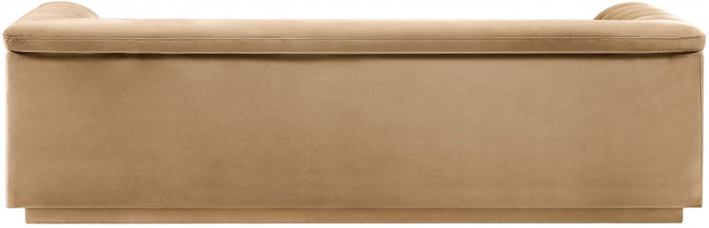 Cascade 94" Velvet Upholstered Fabric Upholstered Sofa in Camel - 192Camel-S
