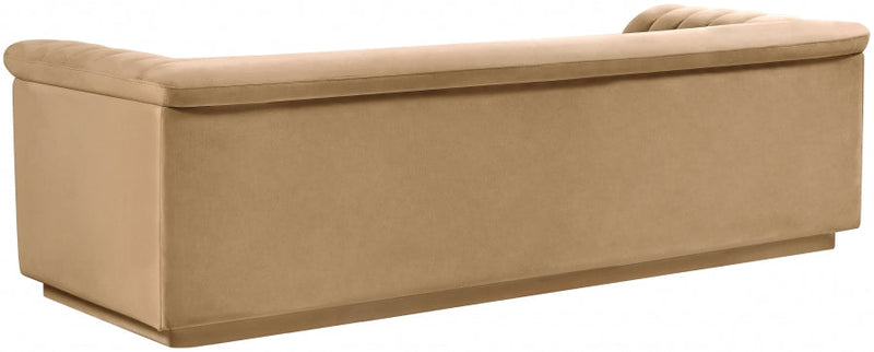 Cascade 94" Velvet Upholstered Fabric Upholstered Sofa in Camel - 192Camel-S