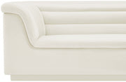 Cascade 94" Velvet Upholstered Fabric Upholstered Sofa in Cream - 192Cream-S