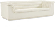Cascade 94" Velvet Upholstered Fabric Upholstered Sofa in Cream - 192Cream-S