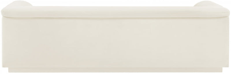 Cascade 94" Velvet Upholstered Fabric Upholstered Sofa in Cream - 192Cream-S