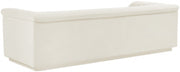 Cascade 94" Velvet Upholstered Fabric Upholstered Sofa in Cream - 192Cream-S