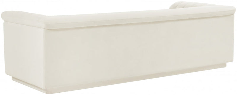 Cascade 94" Velvet Upholstered Fabric Upholstered Sofa in Cream - 192Cream-S