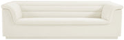 Cascade 94" Velvet Upholstered Fabric Upholstered Sofa in Cream - 192Cream-S