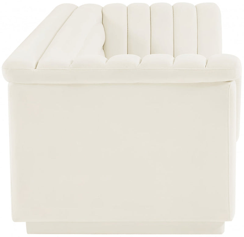 Cascade 94" Velvet Upholstered Fabric Upholstered Sofa in Cream - 192Cream-S