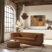 Cascade 94" Velvet Upholstered Fabric Upholstered Sofa in Saddle - 192Saddle-S