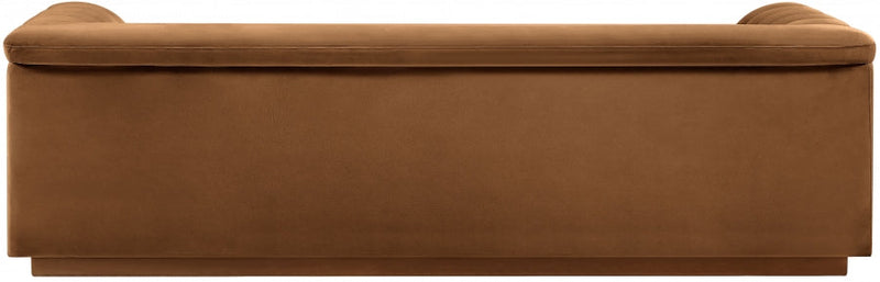 Cascade 94" Velvet Upholstered Fabric Upholstered Sofa in Saddle - 192Saddle-S