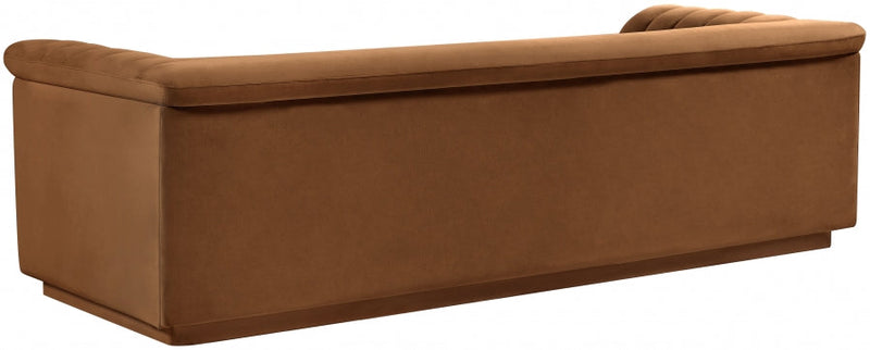 Cascade 94" Velvet Upholstered Fabric Upholstered Sofa in Saddle - 192Saddle-S