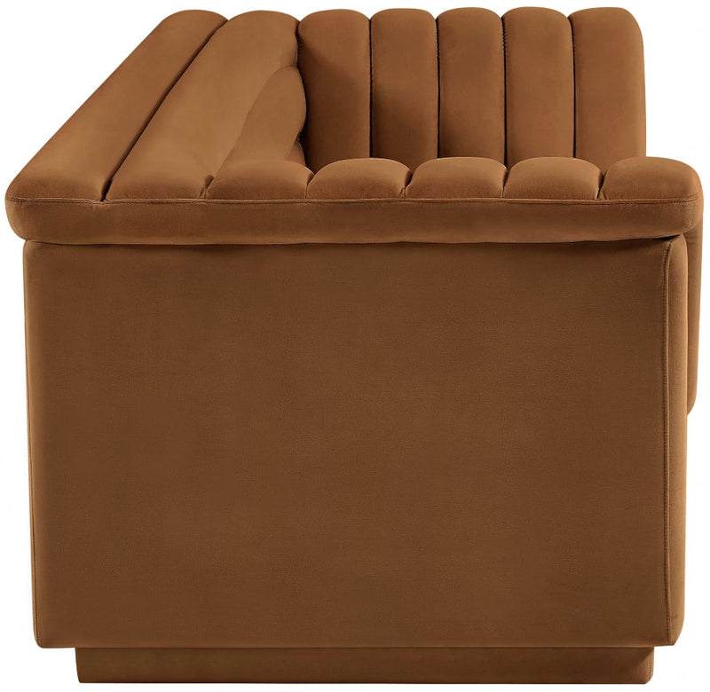 Cascade 94" Velvet Upholstered Fabric Upholstered Sofa in Saddle - 192Saddle-S