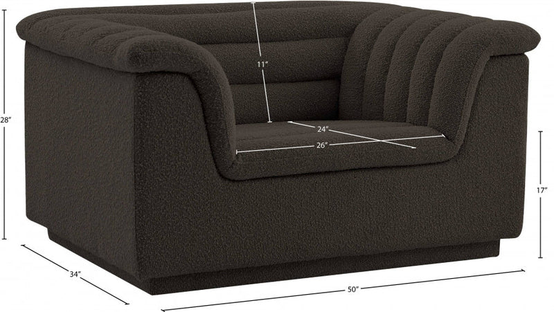 Cascade Boucle Fabric Upholstered Chair in Brown - 191Brown-C