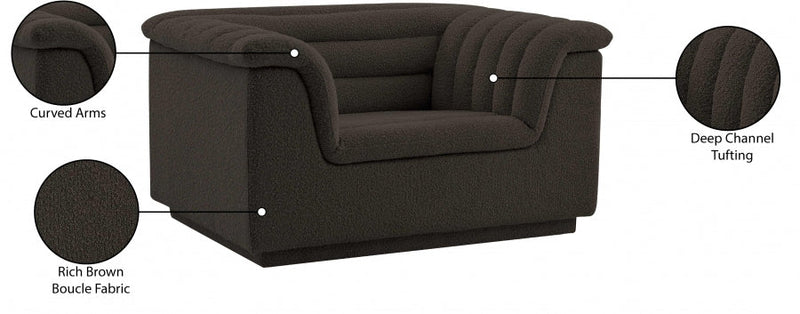 Cascade Boucle Fabric Upholstered Chair in Brown - 191Brown-C