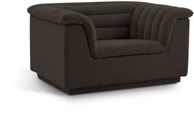Cascade Boucle Fabric Upholstered Chair in Brown - 191Brown-C