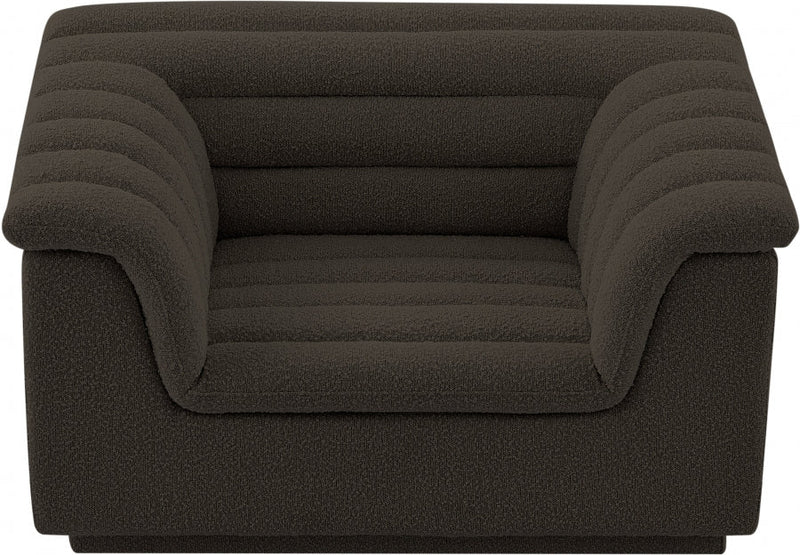 Cascade Boucle Fabric Upholstered Chair in Brown - 191Brown-C