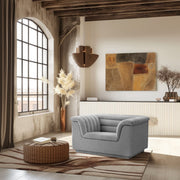 Cascade Boucle Fabric Upholstered Chair in Grey - 191Grey-C