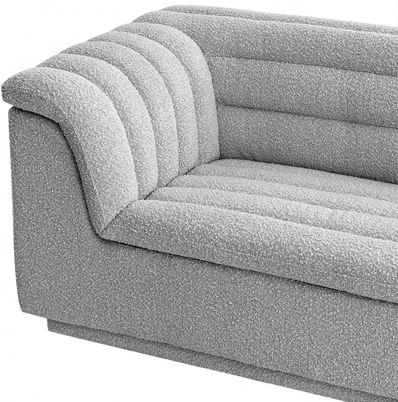 Cascade Boucle Fabric Upholstered Chair in Grey - 191Grey-C