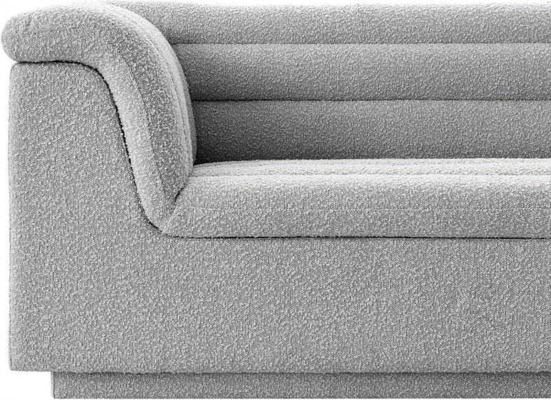 Cascade Boucle Fabric Upholstered Chair in Grey - 191Grey-C