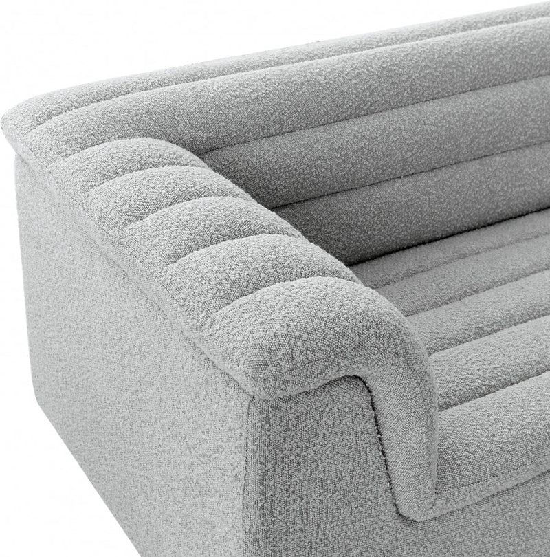 Cascade Boucle Fabric Upholstered Chair in Grey - 191Grey-C