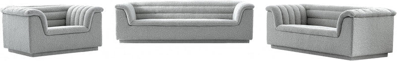 Cascade Boucle Fabric Upholstered Chair in Grey - 191Grey-C