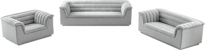 Cascade Boucle Fabric Upholstered Chair in Grey - 191Grey-C