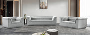 Cascade Boucle Fabric Upholstered Chair in Grey - 191Grey-C