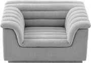 Cascade Boucle Fabric Upholstered Chair in Grey - 191Grey-C